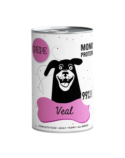 PAKA ZWIERZAKA PEPE Veal 99% (veau) 400 g alimentation monoprotéique