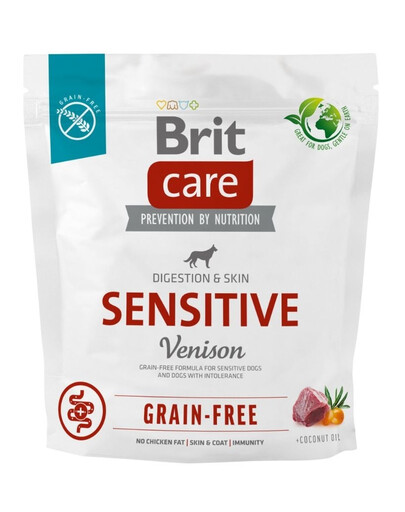 BRIT Care Dog Grain-free Sensitive - Venaison sans céréales pour chiens souffrant d'intolérances alimentaires - 1 kg