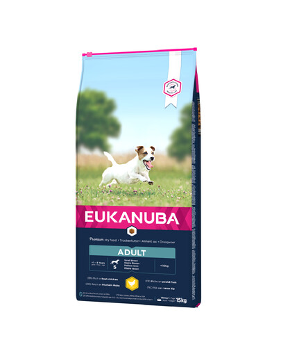 EUKANUBA Adult Small Breeds Chicken - Riche en poulet frais pour chiens adultes de petite race - 15 kg