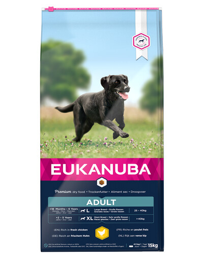 EUKANUBA Adult Large Breeds Chicken - croquettes au poulet pour chiens de grande race - 15 kg