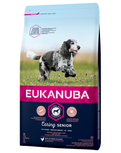 EUKANUBA Caring Senior Medium Breed reich an frischem Huhn 3kg
