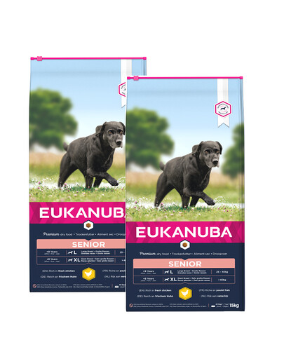 EUKANUBA Caring Senior Large Breed riche en poulet frais 30 kg (2 x 15kg)