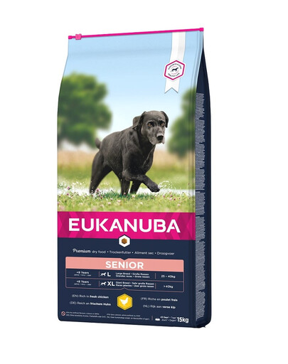 EUKANUBA Caring - Chien Senior de Grande Race riche en Poulet - 15kg