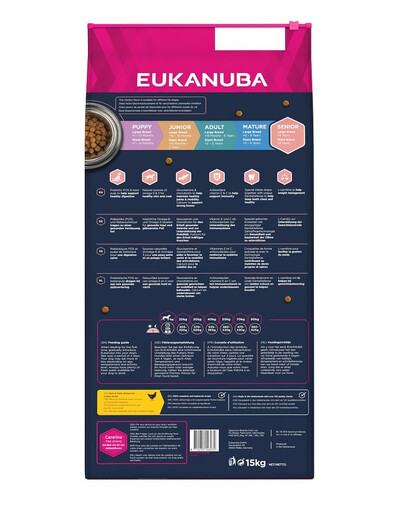 EUKANUBA Caring - Chien Senior de Grande Race riche en Poulet - 15kg