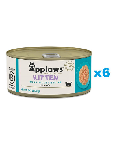 APPLAWS Cat Tin Kitten - Thon en bouillon pour chatons - 6x70 g