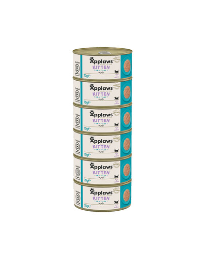 APPLAWS Cat Tin Kitten - Thon en bouillon pour chatons - 6x70 g
