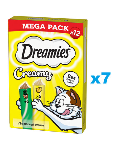 DREAMIES Creamy MEGA PACK aliment complémentaire au fromage et à la cataire 84x10 g