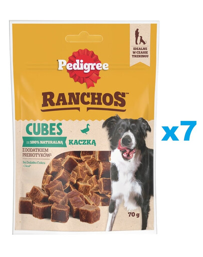 PEDIGREE Ranchos Cubes 7x70 g nourriture complémentaire pour chiens adultes avec canard