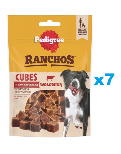 PEDIGREE Ranchos Cubes 7x70 g nourriture complémentaire pour chiens adultes avec du bœuf
