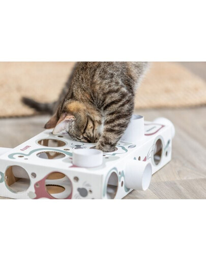 TRIXIE Cat Activity Paws'n'Treats Box jouet éducatif pour chat 35×7×20 cm carton
