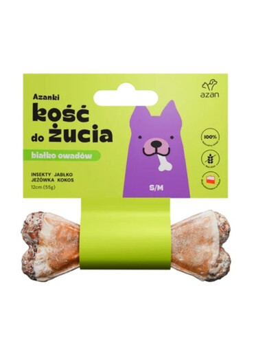 AZANKI Os avec insectes et noix de coco pour chien S/M 12cm
