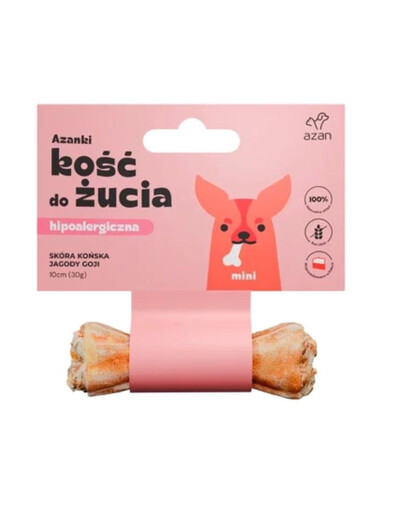 AZANKI Os en peau de cheval pour chien Mini 10cm