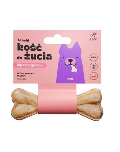 AZANKI Os en peau de cheval pour chien S/M 12cm