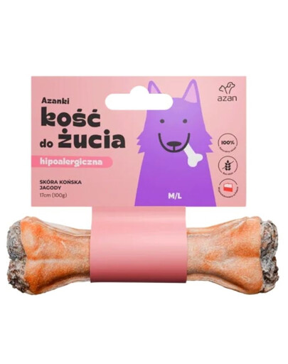 AZANKI Os en peau de cheval pour chien M/L 17cm