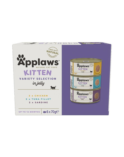 APPLAWS Applaws Cat Tin Multipack Kitten Selection - Nourriture humide pour chatons mix de saveurs avec poisson et poulet - 6 x 70 g