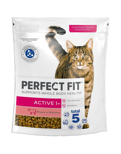 PERFECT FIT (Active 1+) 750g Riche en bœuf - nourriture sèche pour chat