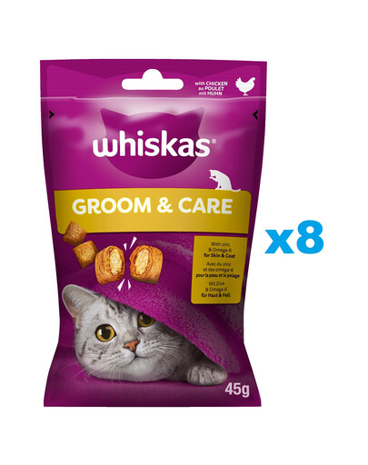 WHISKAS Healthy Shine 8x45g friandises au poulet pour chats