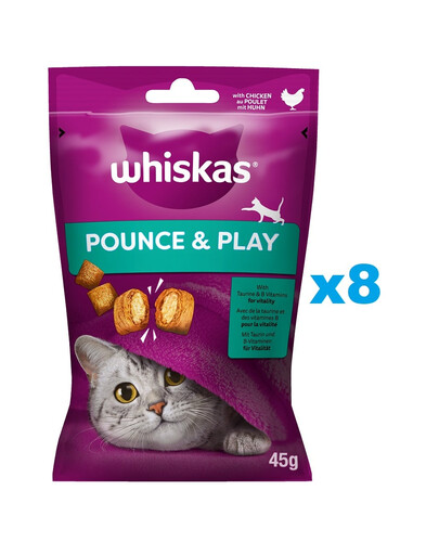 WHISKAS Energy and Vitality 8x45 g friandise au poulet pour chats