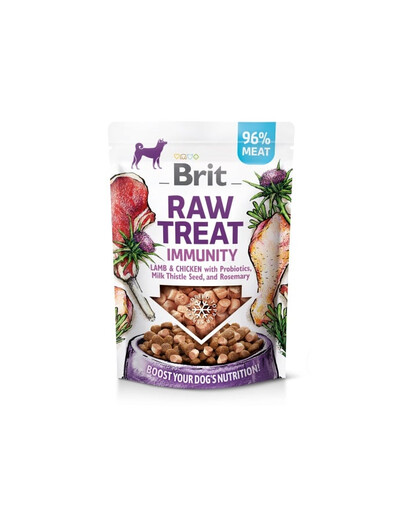 BRIT Raw Treat Freeze Dried Immunity 40 g friandise lyophilisée à l'agneau et au poulet avec probiotiques pour chien