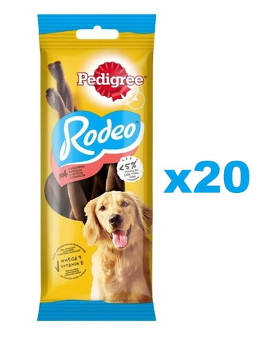 PEDIGREE Rodeo 20x70g friandises pour chien au boeuf