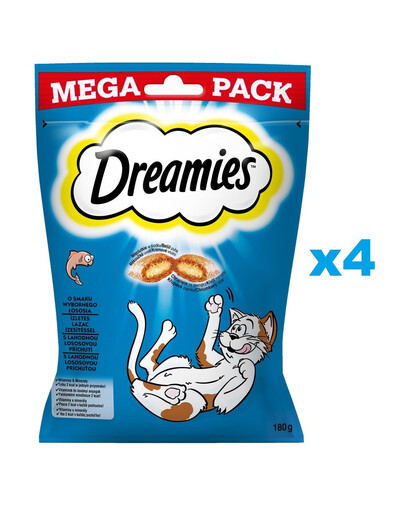 DREAMIES Mega Pack 4x180 g une friandise au goût délicieux de saumon pour chat