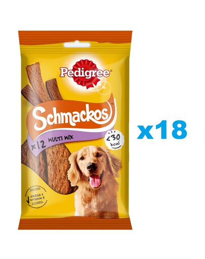 PEDIGREE Schmackos Multi Mix 18x86 g friandises rayées pour chien avec du boeuf