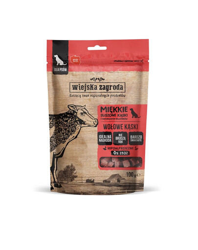 WIEJSKA ZAGRODA Morceaux de bœuf 100 g friandises pour chiens adultes
