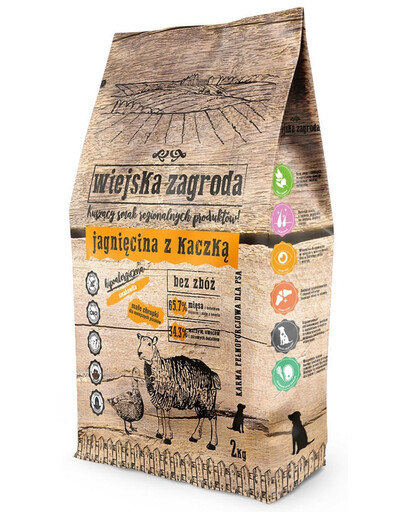 WIEJSKA ZAGRODA Agneau et canard pour les chiens de petite et moyenne taille 2 kg