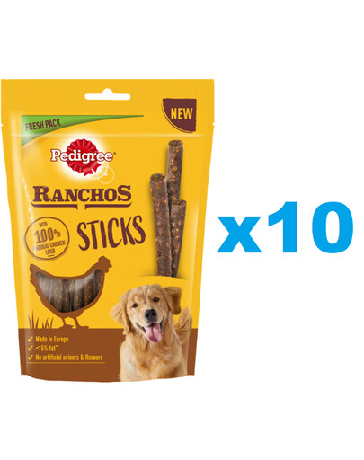PEDIGREE Ranchos Sticks 10x60 g foie de poulet friandises pour chien