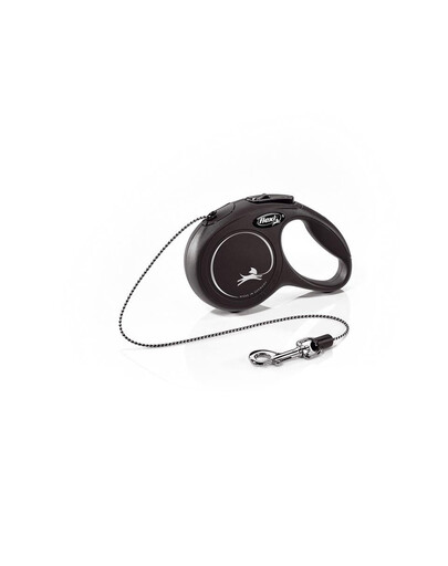 FLEXI Laisse automatique New Classic XS Corde 3 m Noir
