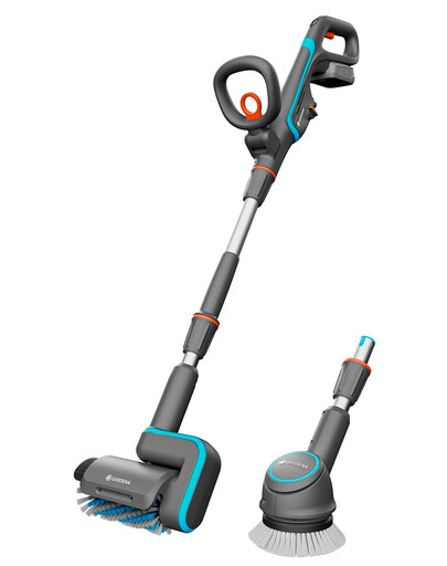 GARDENA Brosse rechargeable pour terrasses avec batterie AquaBrush Universal 04/18V P4A