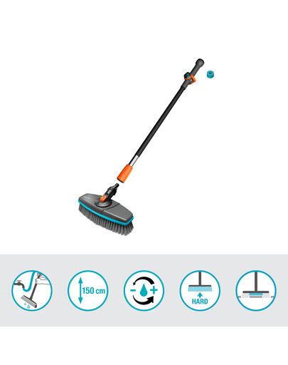 GARDENA Cleansystem brosse à récurer douce avec manche