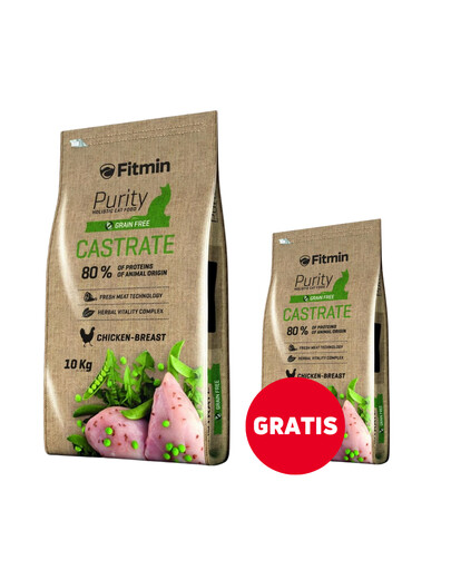 FITMIN Cat Purity Castrate 10 kg + 400g GRATUIT