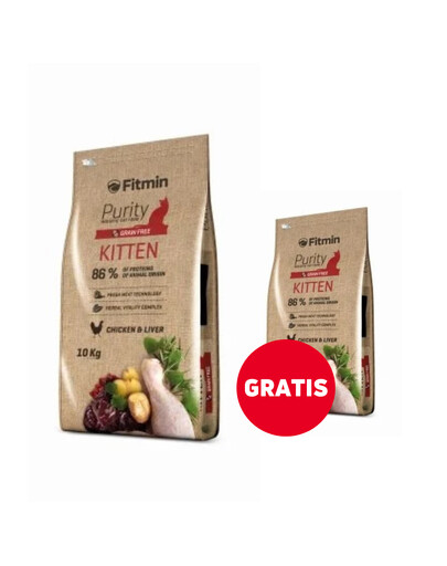 FITMIN Cat Purity Kitten 10 kg + 400 g GRATUIT
