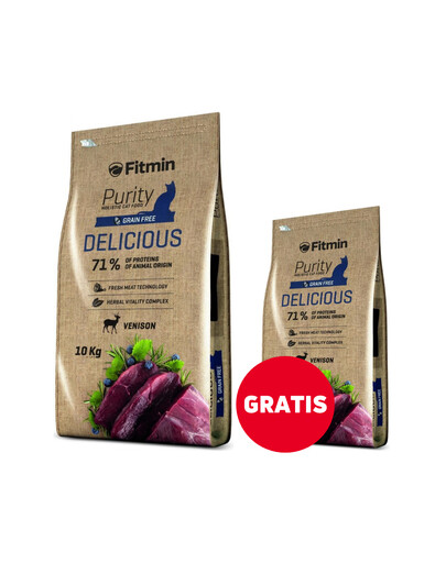 FITMIN Cat Purity Delicious 10 kg + 400 g GRATUIT