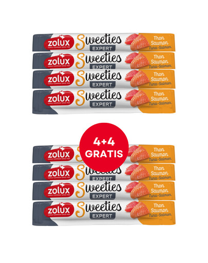 ZOLUX Friandises crémeuses pour chat SWEETIES au thon et au saumon 8 x 14 g (4+4 GRATUITS)