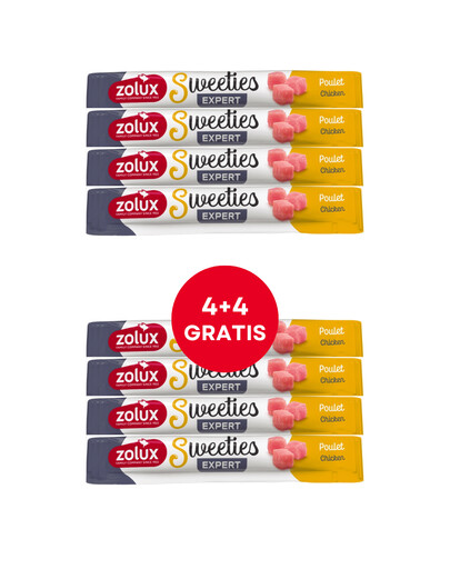ZOLUX Friandises crémeuses pour chat SWEETIES au poulet 8 x 14 g (4+4 GRATUITES)