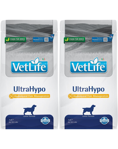 FARMINA Vet Life UltraHypo Dog - nourriture diététique pour chiens allergiques - 2x2 kg