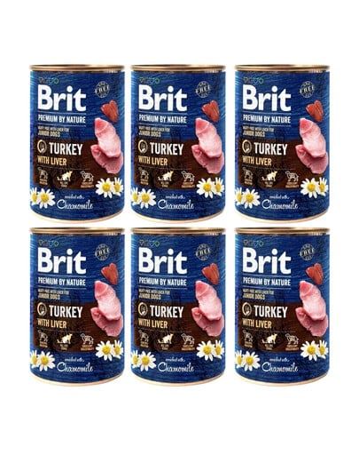 BRIT Premium by Nature Junior Turkey and liver - nourriture naturelle pour chiots à base de dinde et de foie - 6x400 g