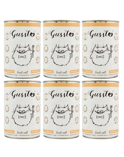 GUSSTO Cat Fresh Calf 6x400 g - nourriture humide pour chat au veau