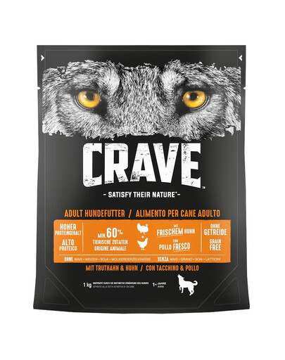 CRAVE Croquettes pour chien sans cereales au poulet et a la dinde 5 x 1kg