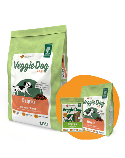 GREEN PETFOOD VeggieDog Origin avec lentilles rouges