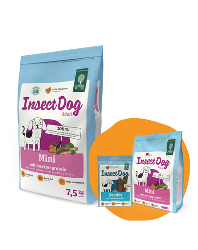 GREEN PETFOOD InsectDog Mini Grainfree 7,5 kg + 900g & Denties GRATUITS
