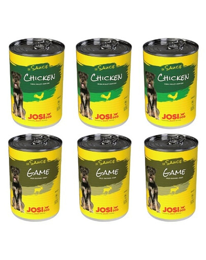 JOSERA JosiDog Mélange de saveurs dans une sauce pour chiens adultes 6x415g poulet et gibier