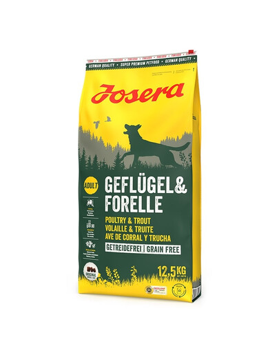 JOSERA Geflügel Forelle 12,5 kg alimentation sans céréales pour chiens actifs
