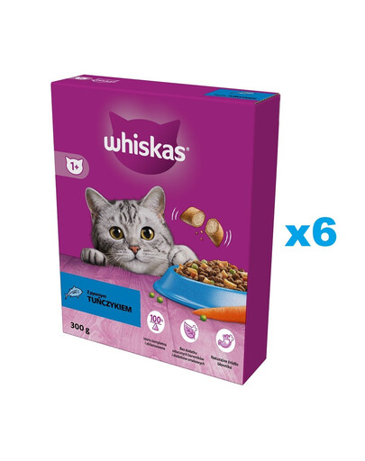 WHISKAS Adult 6x300g croquettes pour chat avec du thon délicieux