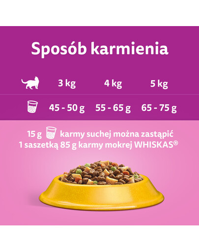 WHISKAS Adult 1,9 kg croquettes complètes pour chats adultes avec du thon délicieux