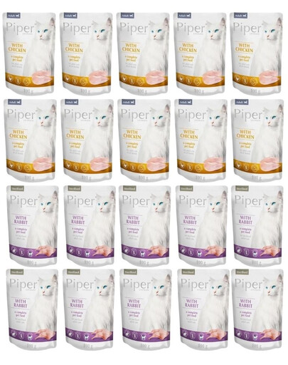 PIPER Animals Cat Sterilised Mix smaków saszetka 20x100 g dla kota po sterylizacji