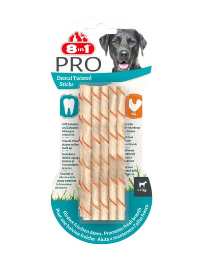 8IN1 Delights Pro Dental Batonnets de poulet avec une formule anti-plaque 10 pièces