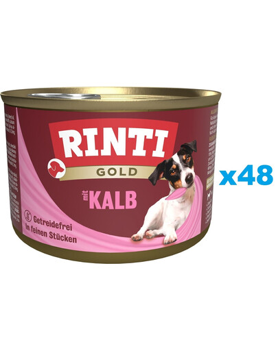RINTI Gold Veal Mini Nourriture humide à base de veau pour chiens de petite race 48x185 g